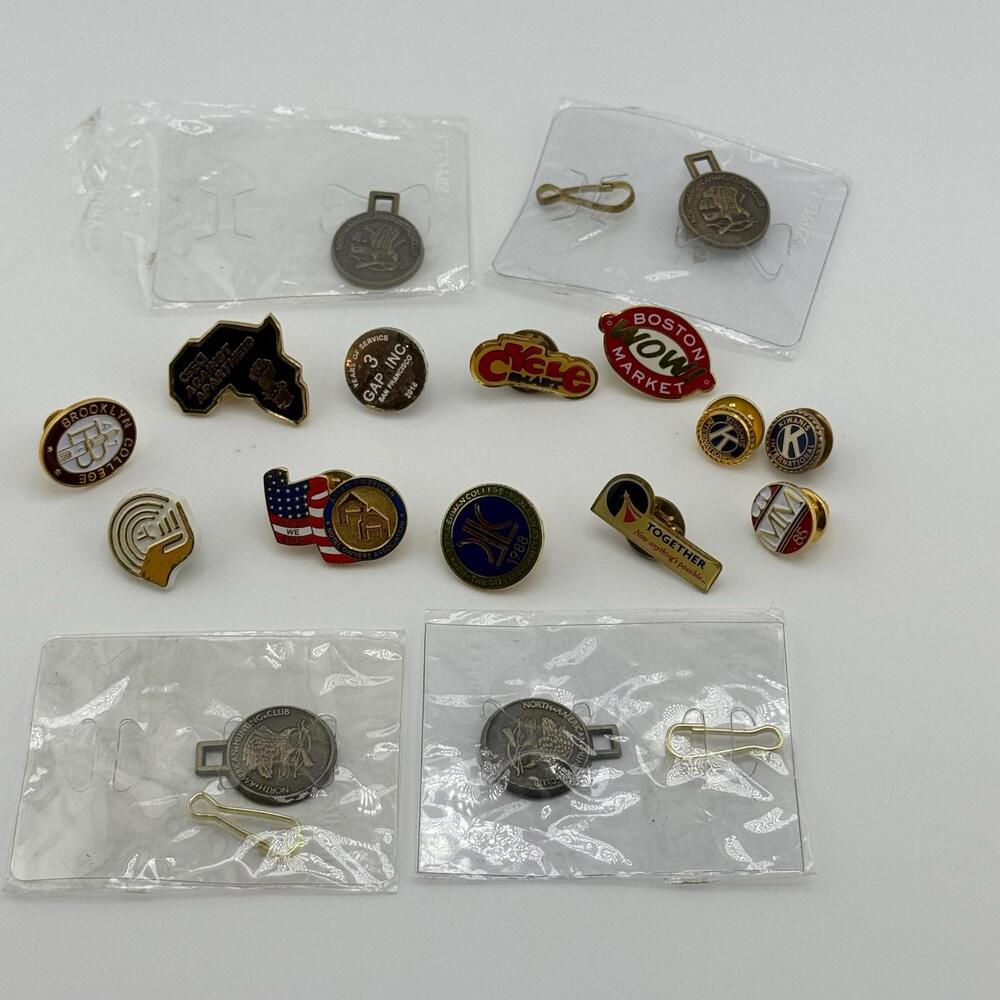 Lot of Vintage Employee | College | Club Lapel Pins Kiwanas, Gap, Cycle Mart